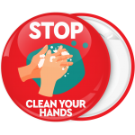 Κονκάρδα Stop Clean your hands κόκκινη