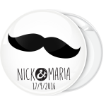 Κονκάρδα γάμου Mustache ονόματα ζευγαριού μοντέρνα γραφή