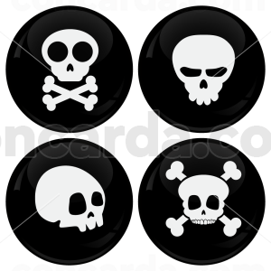 Κονκάρδες Skulls σετ 4 τεμάχια 