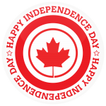 Κονκάρδα Happy independence day Canada λευκή