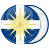 Κονκάρδα ήλιος της Βεργίνας Ελληνική σημαία σταυρός