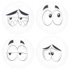 Kονκάρδες emoticons crack λευκές σετ 4 τεμάχια 