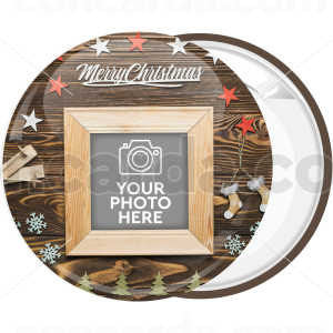 Κονκάρδα Χριστουγεννιάτικο Photo booth Merry Christmas wood frame