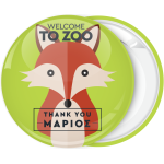 Πράσινη κονκάρδα παιδικού πάρτυ Welcome to Zoo αλεπού