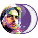 Rock Κονκάρδα Kurt Cobain Art pink