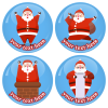 Χριστουγεννιάτικες κονκάρδες fat Santa Claus 4 τεμάχια