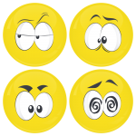 Kονκάρδες emoticons Zong κίτρινες σετ 4 τεμάχια 