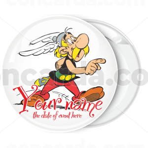 Κονκάρδα κλασσικό σχέδιο Asterix λευκή