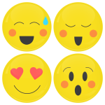 Smiley κονκάρδες heart - σετ 4 τεμάχια