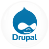 Κονκάρδα Drupal λευκή