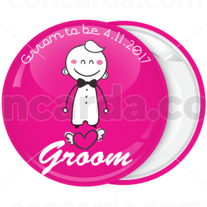 Κονκάρδα γάμου Groom Cartoon ροζ