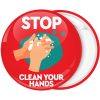 Κονκάρδα Stop Clean your hands κόκκινη