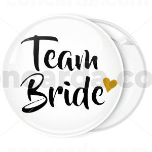 Kονκάρδα λευκή Team Bride χρυσή καρδιά