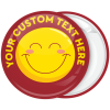 Κονκάρδα κίτρινο Smiley με κείμενο περιμετρικά