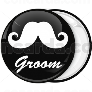 Κονκάρδα γάμου Groom Mustache μαύρη
