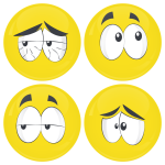 Kονκάρδες emoticons Crack κίτρινες σετ 4 τεμάχια 