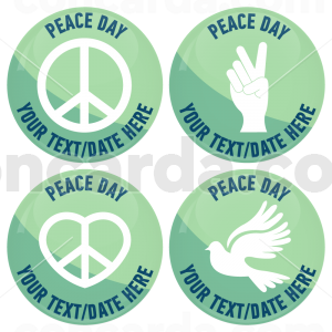Σετ κονκάρδες Peace Day 4 τεμάχια 