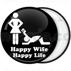 Κονκάρδα για bachelor γαμπρού Happy wife happy life