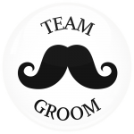 Κονκάρδα γάμου Team groom mustache λευκή