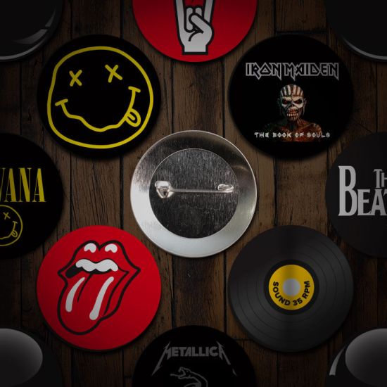 Music badge buttons