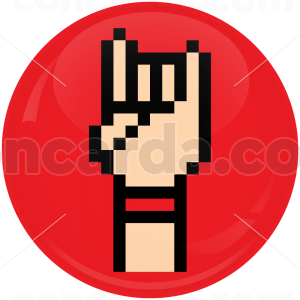 Κονκάρδα Rock Hand Horn κόκκινη