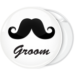 Κονκάρδα γάμου Groom Mustache λευκή