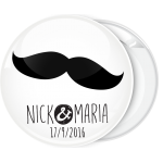 Κονκάρδα γάμου Mustache ονόματα ζευγαριού μοντέρνα γραφή