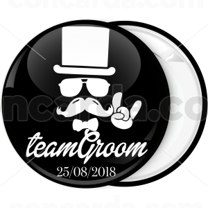Κονκάρδα Team Groom Hat Hand rock μαύρη
