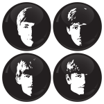 Σετ κονκάρδες The Beatles faces 4 τεμάχια