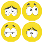 Kονκάρδες emoticons Crack κίτρινες σετ 4 τεμάχια 