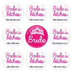 Κονκάρδες Brides Bitches & Bride σετ 9 τεμάχιων 