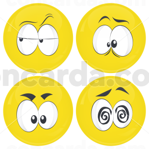 Kονκάρδες emoticons Zong κίτρινες σετ 4 τεμάχια 