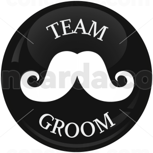 Κονκάρδα γάμου Team groom mustache μαύρη