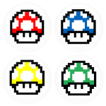 Σετ 4 κονκάρδες super mario mushroom classic