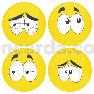 Kονκάρδες emoticons Crack κίτρινες σετ 4 τεμάχια 