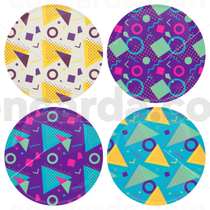 Χρωματιστές Κονκάρδες patterns σχήματα - Σετ 4 τεμάχια