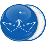 Kονκάρδα βάπτισης χάρτινο βαρκούλα με Ελληνική σημαία μπλε