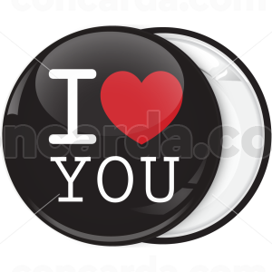 Κλασσική κονκάρδα I Love You μαύρη