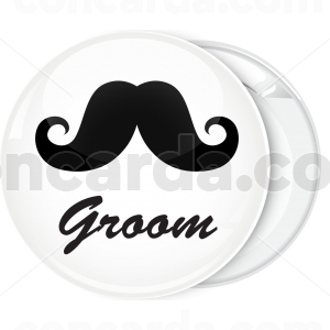 Κονκάρδα γάμου Groom Mustache λευκή