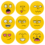 Σετ εννέα κίτρινες κονκάρδες smiley 
