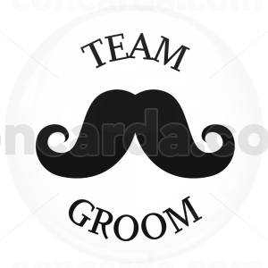 Κονκάρδα γάμου Team groom mustache λευκή