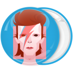 Κονκάρδα David Bowie τετράγωνο πρόσωπο αστραπή