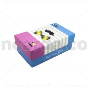 Συσκευασία κονκάρδα ορθογώνιο κουτι mustache μπλε ροζ