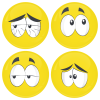 Kονκάρδες emoticons Crack κίτρινες σετ 4 τεμάχια 