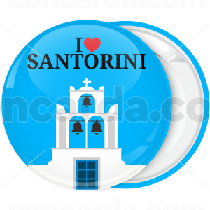 Τουριστική κονκάρδα I Love Santorini horizontal