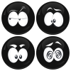 Kονκάρδες emoticons Zong μαύρες σετ 4 τεμάχια 