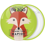 Πράσινη κονκάρδα παιδικού πάρτυ Welcome to Zoo αλεπού