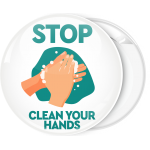 Κονκάρδα Stop Clean your hands λευκή