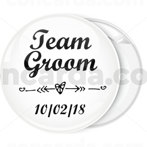 Κονκάρδα Team Groom καρδιά λευκή