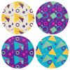 Χρωματιστές Κονκάρδες patterns σχήματα - Σετ 4 τεμάχια
